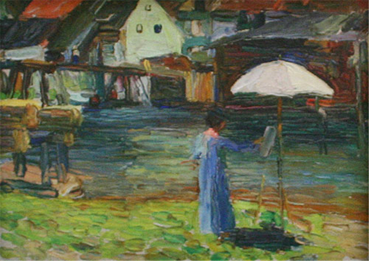 Gabriele Munter Painting I 1903 Wassily Kandinsky Oil Painting